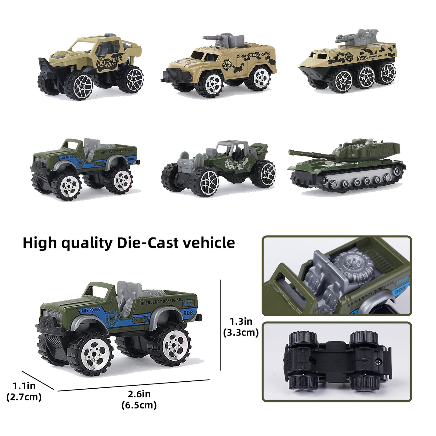 Jenilily Light & Sound Toys Set, Military Cargo Airplane with Mini Cars Truck Set, Vehicles Playset for Kids Boys 3 4 5 Years Old