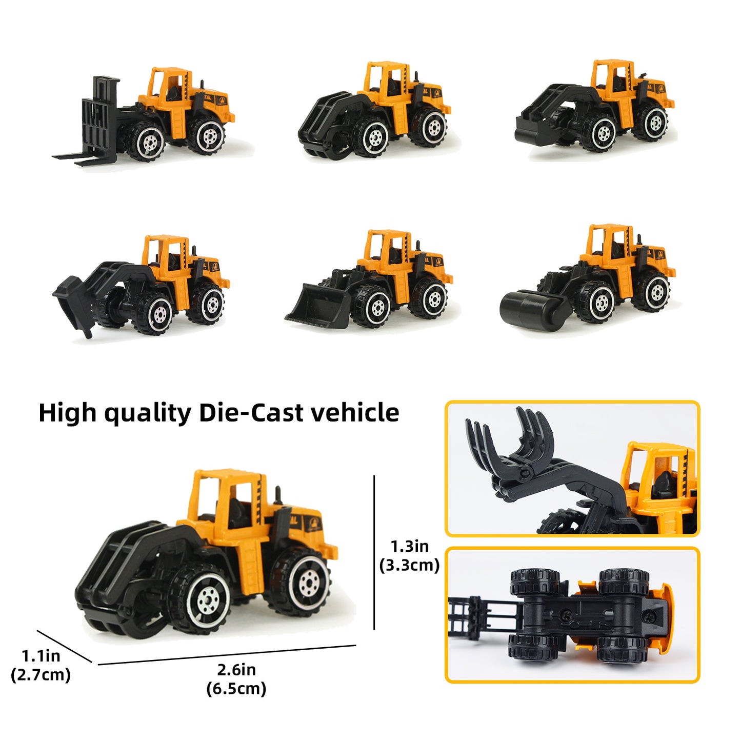 Jenilily Construction Toy Cars, Excavator Crane Mini Electronic Cargo Airplane Play Vehicles, Light & Sound Trucks for 3 4 5 Years Old Boys Kids