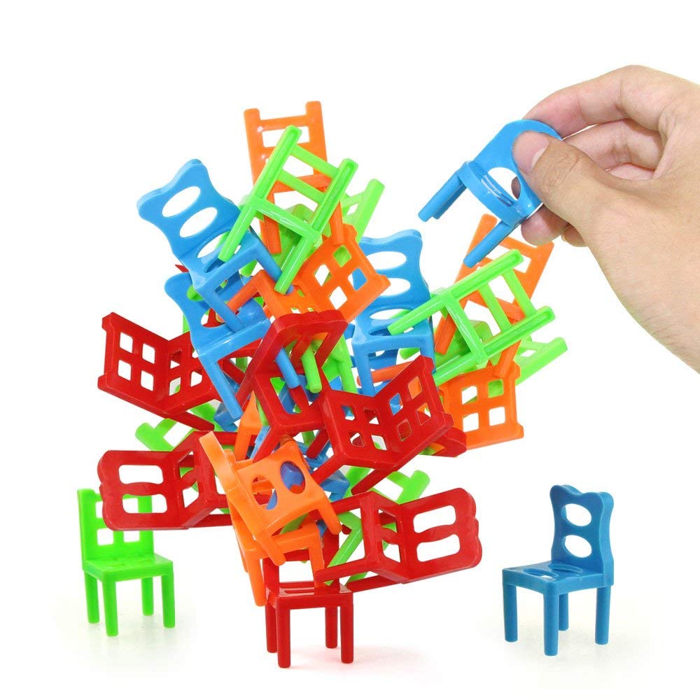 Jenilily Stacking Chairs Game Family Board Games for Kids (18 Chairs Toys Set)