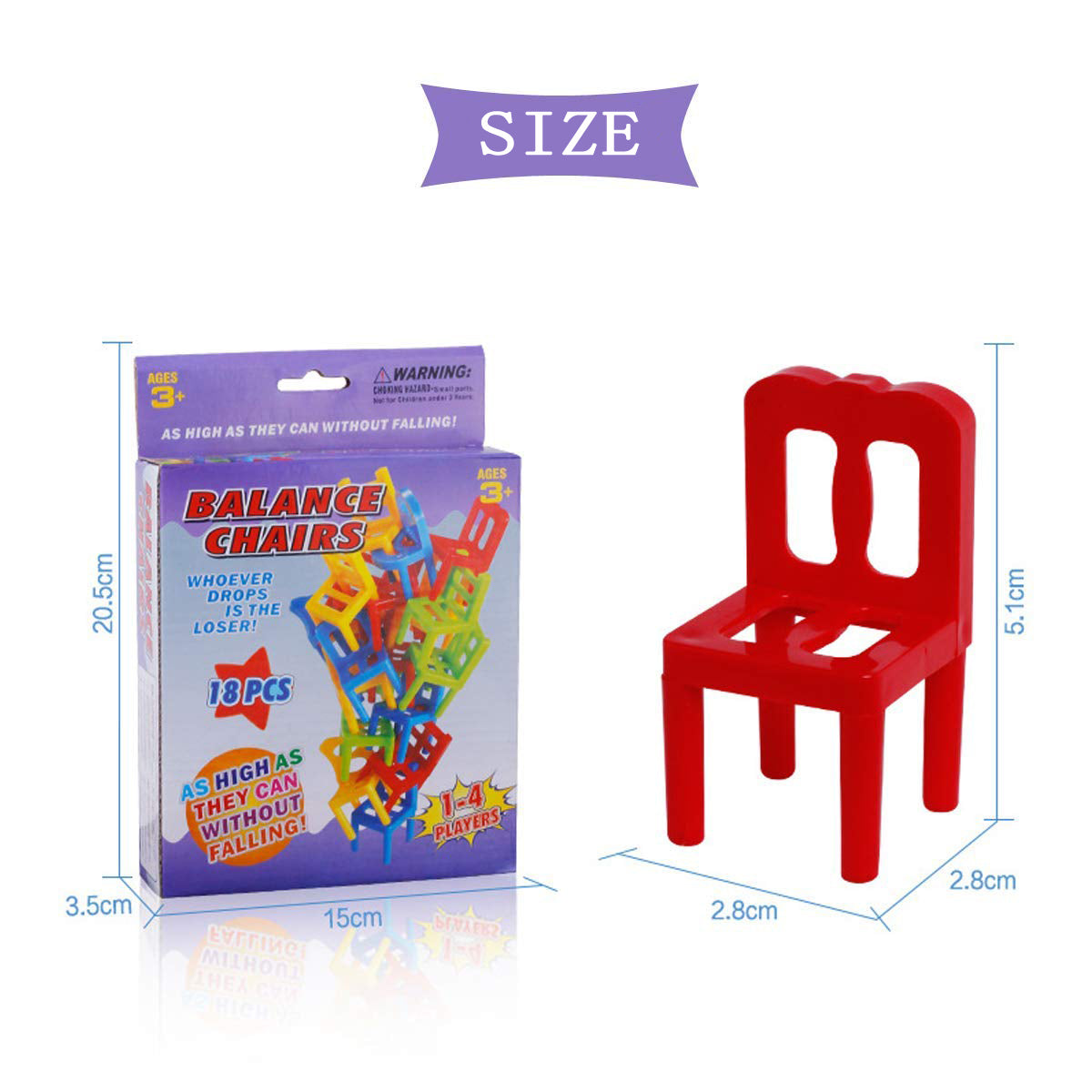 Jenilily Stacking Chairs Game Family Board Games for Kids (18 Chairs Toys Set)